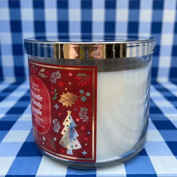 WINTER CANDY APPLE Bath & Body Works 3-Wick Candle Home Fragrance - Picture 3 of 9